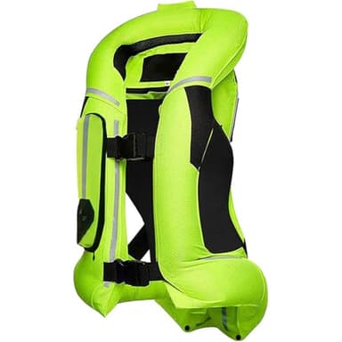 TRBSTUY Motorrad Airbag Weste für Erwachsene, Professionelle verstellbare Motocross Schutz Reflektierende Jacke Reitsport Motorrad Reitausrüstung,Grün,XL