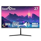Smart Tech Monitor 27 Zoll 100Hz, Office Monitor, USB-C, IPS, FHD Bildschirm 27 Zoll mit eingebautem Lautsprecher, sRGB110%, HDR, FreeSync, USB-C DP HDMI Anschlüsse (Mit HDMI&USB-C Kabel)