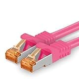 1,5m - Cat.7 Netzwerkkabel Magenta - 1 Stück Gigabit Ethernet LAN Kabel 10000 Mbit s Patchkabel Cat7 Kabel S FTP PIMF Schirmung LSZH Cat.7 Rohkabel Rj45 Stecker Cat 6a - 1 x 1,5 Meter