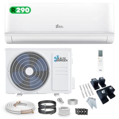 Kältebringer R290 Split Klimaanlage - 12000 BTU - 3,4 kW - Propan Klimagerät mit Heizfunktion, WiFi & App, bis 55qm, sehr leise - 5m Kupferleitung, Kältemittel R290, Montagematerial, Bodenkonsole