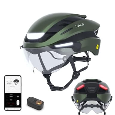 Lumos Ultra E-Bike Smart-Helm | NTA 8776 Zertifiziert | LED-Front- & Rücklichter | Einziehbares Visier | App-Steuerung | Für E-Bike, Scooter, Radfahren | Erwachsene, Männer, Frauen