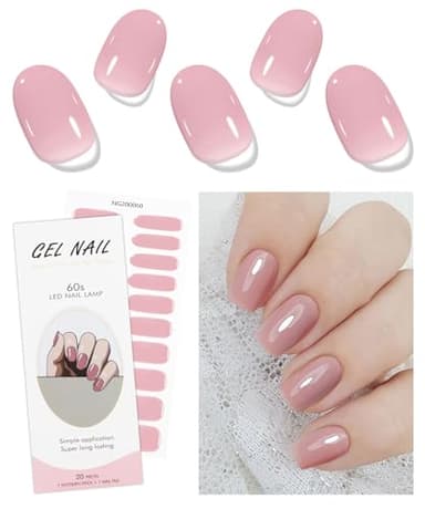 JMEOWIO Nagelfolie Creme Rosa Gel Nail Nagelfolien Selbstklebend Nagelsticker Uv Härtend Dekoration Nageldesign Zubehör