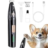 Pfotentrimmer für Hunde mit LED-Beleuchtung, Leiser Betrieb, Akku-Anzeige & Type-C-Ladung – Pfotenpad-Trimmer für Hunde, Katzen und Haustiere (Streamer-Schwarz)