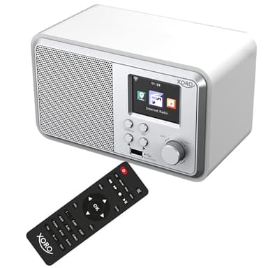 XORO DAB 300 IR digitales WLAN Internet Radio mit DAB+ & FM Empfang, Bluetooth 5.2, Podcast-Wiedergabe, 2,4" Zoll Farbdisplay, integrierter Wecker, Weiß