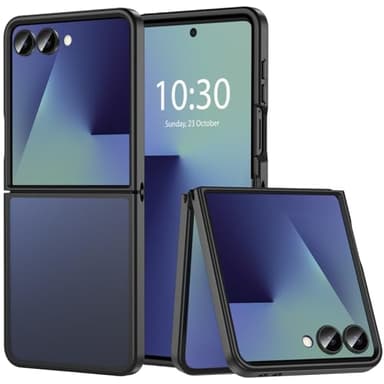Hensinple für Samsung Galaxy z flip 7 hülle,Militärschutz Case für Samsung z flip 7 hülle Anti-Rutsch Anti-Kratz,Wireless Charging Kompatibel Ultra-Slim handyhülle flip 7 Stoßfest Langlebiges,Schwarz