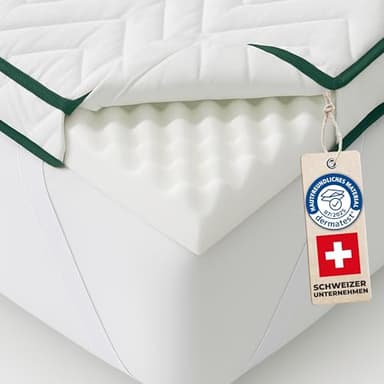 Welldora Recovery Topper 8 cm – wendbar H3/H4, 3D-Kontur, Matratzentopper für Boxspringbett & Allergiker, waschbar 90 °C, gegen Besucherritze, gegen Druckstellen, Oeko-TEX & Dermatest „sehr gut“