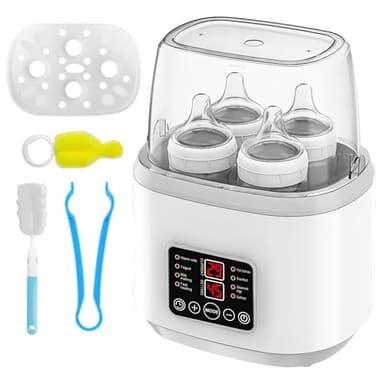 Flaschenwärmer Baby, Fläschchenwärmer 8-in-1, Sterilisator für Babyflaschen, Intelligenter Temperaturregelung Babyflaschenwärmer mit LCD-Display, Auftauen Warmhalten, Hält die Wärme 24H