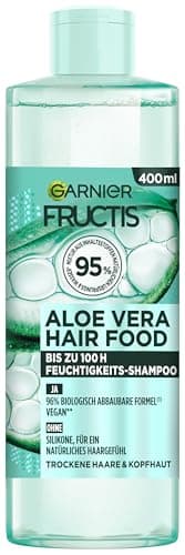 Garnier Fructis Aloe Vera Shampoo, Für normales bis trockenes Haar, Feuchtigkeitspflegende und sanfte Reinigung, Für mehr Glanz und Geschmeidigkeit, Mit Kokosnussöl, Ohne Silikone, Hair Food, 400ml