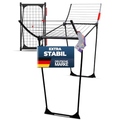 STAHLMANN ® Wäscheständer [18M Trockenfläche ] - Flügelwäscheständer [Made IN EU] 1,05 M Flügel ideal für Lange Kleidungsstücke - Wäscheständer platzsparend