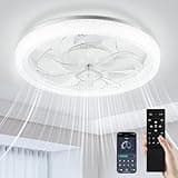 Lightasea Deckenventilator mit Beleuchtung, Deckenlampe mit Ventilator und Fernbedienung, 3 Farbtemperatur und 6 Geschwindigkeiten LED Deckenleuchte mit Ventilator Leise für Wohnzimmer, Schlafzimmer