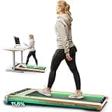 sWalk Walking Pad Laufband mit LED - Deutsche Qualitätsmarke - 1-6 km/h Geschwindigkeit mit interaktivem LCD-Display & App kompatibel - Flexibles Under Desk Schreibtisch Treadmill für Zuhause & Büro
