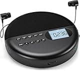 Gueray Tragbarer CD Player mit Bluetooth Lautsprecher Integrierte 1500mAh Akku CD Player Tragbar Unterstützung für USB mit 3,5 mm AUX-Kabel für Kinder Hörbücher Musikhören