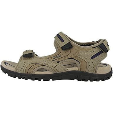Geox Herren U Sandal Strada D Riemchensandalen, Beige Sand Navy, 43 EU