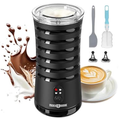 PARIS RHÔNE Milchaufschäumer Elektrischer, 4-in-1-Milchaufschäumer, Geeignet für Heißen und Kalten Milchschaum, Warme Milch, 240 ml Milchaufschäumer Induktion, Schwarz