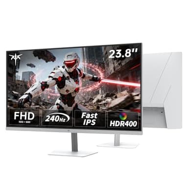 KTC Gaming Monitor 240Hz 24 Zoll | FHD@240Hz | Fast IPS Panel | 1ms Reaktionszeit (MPRT) | 400 cd/㎡ Helligkeit, HDR400 | Adaptive Sync | 116% sRGB, 92% DCI-P3, ΔE＜2 | Weiß | H24F7