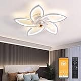 LED Deckenventilator mit Beleuchtung, 48W Dimmbare Deckenleuchte mit Ventilator Fernbedienung APP 3 Farbtemperatur 6-Speed Leise Deckenventilator für Schlafzimmer Wohnzimmer Esszimmer (Weiß, 70cm)