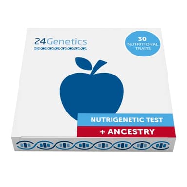 24Genetics - Sport Plus Pack + Ancestry DNA Test (Geschenk) - Kombinierter Sport- und Ernährungs-Gentest - Home DNA Kit - Enthält 4 Berichte: Sport + Nutrigenetik + Pharmakogenetik + Vorfahren
