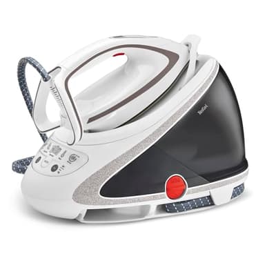 Tefal Dampfbügelstation Pro Express Ultimate, 7,7 Bar, 155 g/Min. Kontinuierlicher Dampf, 500 g/Min. Extra-Dampfstoß, 2600 Watt, Kalk-Kollektor, Bügeleisen Dampfstation, weiß/grau, GV9567