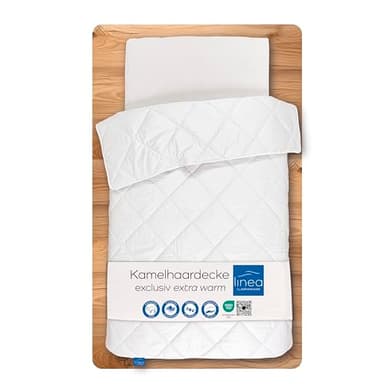 LINEA by böhmerwald - exclusive - Kamelhaardecke extrawarm, 200x200, 100% Kamelhaar, Allergiker geeignet, selbstreinigend, nicht in der Maschine waschbar, in Deutschland produziert