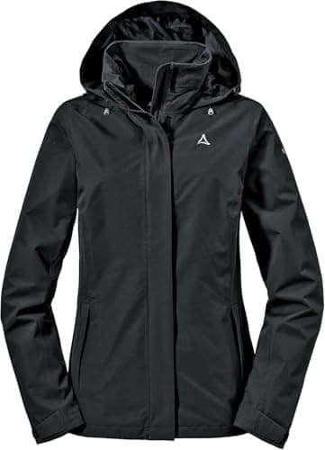 Schöffel Damen Jacket Gmund L, wind- und wasserdichte Regenjacke, atmungsaktive Outdoor Jacke, Wanderjacke mit verstaubarer Kapuze
