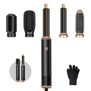 Hairstyler Set, 5 in 1 Air styler, Negativ Lonen Haarstyler mit Lockenstab automatisch, Air Styler Thermal Brush Haartrockner