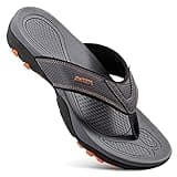 HAOLIRA Herren Flip Flops Zehentrenner Comfy Rutschsicher Sommer Beach Sandalen Outdoor Surfen Badelatschen (N2 Grau 45 EU)