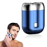 Tragbarer Elektrorasierer, Rasierer Herren Elektrisch, Mini Rasierer, IPX7 Wasserdicht Elektrischer Rasierer Herren, Nass- und Trockenrasierer, USB-C-Ladekopf, für Zuhause, Auto, Reisen (Blau)