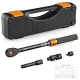 Drehmomentschlüssel 3/8 Zoll, 72 Zähne Wende Ratschenkopf, 5-60 Nm Torque Wrench Set für Fahrrad, Motorrad und Auto Zündkerzen Wechsel, mit 3/8" auf 1/4" Adapter, 3/8" Universalgelenk, 75mm Verlängeru