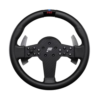 FANATEC Sim Racing CSL-Lenkrad P1 V2 (QR2 LITE) – Gummierte Umrandung, RevStripe, LED-Display, Metall-Schaltwippen, QR2 Lite Wheel-Side Vorinstalliert – PC