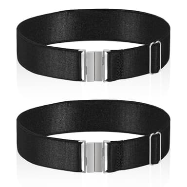 Sibba Strumpfhalter für Oberschenkel In Übergröße 2 Stück Verstellbar Hochelastisch Strumpfhalter Dehnbarer Beinring Schwarze Bänder für Damen Rockdekoration Jazz Tanz Hohe Socken