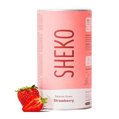 SHEKO Balance Shake Erdbeere - 21 Cremige Mahlzeitenersatz Shakes zum Abnehmen - Proteinreich, Glutenfrei & Natürlicher Geschmack - Abnehmen Shake