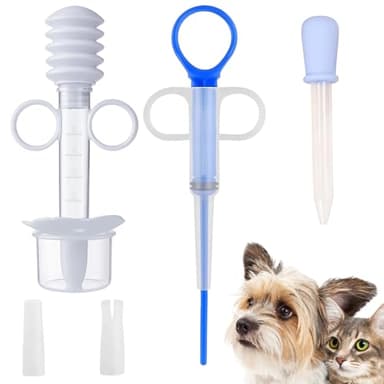 Tabletteneingeber Katze, 2 Stück Mit Praktischem Tropfer, Tablettengeber Für Katzen Mit Schluckhilfe, Milbemax Katzen Entwurmung Tabletten, Credelio Katzen Tabletten, Flohmittel Katzen Tabletten