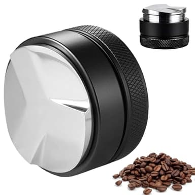 HZZON Coffee Distributor 51mm 304 Edelstahl Espresso Leveler Barista Zubehör Leveler Tool Tamper Kaffee Distributor Pulververteilung Tamper Coffee Tool Tamper Siebträgermaschinen