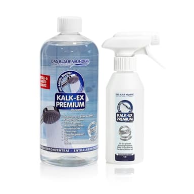 Das Blaue Wunder Kalk-Ex Premium mit Geräteschutz & Additiv Booster | Entkalker Konzentrat | extra stark und schonend | sehr ergiebig | Bad Küche Geräte (1, 1000 ml)