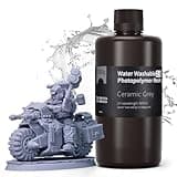 ELEGOO Resin Wasser Abwaschbar 2.0 1000g Grau, Geringe Schrumpfung und Hohe Haltbarkeit 395-405 nm Schnelles Aushärten 3D Drucker Water Washable Resin für MSLA/LCD/DLP Resin 3D Drucker