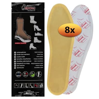 ALPIDEX Wärmesohlen Fußwärmer 8 | 15 | 30 Paar Sohlenwärmer Klebend Sofort 8h Warme Füße Natürliche Wärme Schuhwärmer Einlagen Wärmeeinlagen Wärmepads Sohlen Schuhe, Größe:L|43-46, Farbe:8 Paar