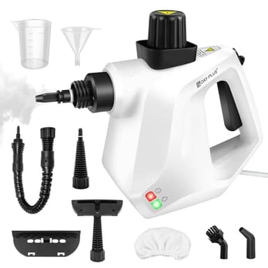 Handdampfreiniger, Druck-Mehrzweckdampfreiniger mit 11-teiligem Zubehör, 3,2 Bar & 400ml Handdampfreiniger Chemiefreie Reinigung, Für Küche, Bad, Fenster, Polster, Teppiche, Auto und Fugen