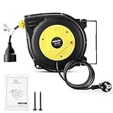 Professionelle Automatische Kabeltrommel 10 m+3 m| Wand Und Decke Montierte Einziehbare Stromtrommel| 1250W ~ 2000W Automatik Kabelaufroller| 180° Drehbare | für Innen und Außenbereiche Kabelrolle