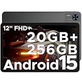 DOOGEE T36 Tablet 12 Zoll Android 15, 20 GB+256 GB/2 TB TF T620 Octa-Core, 2,4K 90 Hz Display, 8800 mAh, Gaming Tablet mit SIM Card Slot, 4G LTE, Bluetooth 5.0+5G WiFi, Metallgehäuse - Schwarz