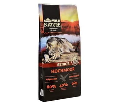 Dehner Wild Nature Hundetrockenfutter Senior Bergweide | getreidefrei | natürliches Hundefutter mit Ente | Premium Trockenfutter | für sensible, ältere Hunde | hoher Fleischgehalt | sensitiv | 12 kg
