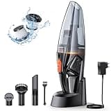 Rolgno Handstaubsauger Akku, [9000Pa & Schnellladestation] Handstaubsauger Kabellos mit LED-Lichter, 2 Waschbar HEPA-Filter, Nass & Trocken Auto Staubsauger Stark für Zuhause, Büro, Auto, Tierhaare