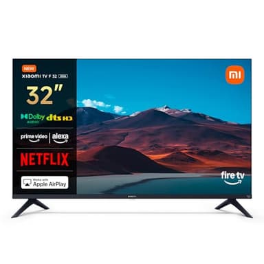 Xiaomi TV F 32, 32 Zoll (81 cm), HD, Smart TV, Fire OS7, Triple Tuner DVB-C/S/S2/T/T2, Dolby Audio™, DTS Virtual:X, DTS-HD, Sprachsteuerung mit Alexa, Kompatibel mit Apple AirPlay