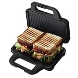Camry - sandwichmaker und panini grill in einem - 2 in 1 - schwarz sandwichtoaster klein - sandwich- & paninitoaster - schnell toast grill - camping sandwich maker - breakfast maker - 74 cm Zuleitung