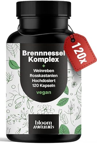 Brennnessel Kapseln hochdosiert - 120 Kapseln - alternative zu Entwässerungstabletten für Wassereinlagerungen & Wasser Balance - vegan & produziert in Deutschland - Laborgeprüft