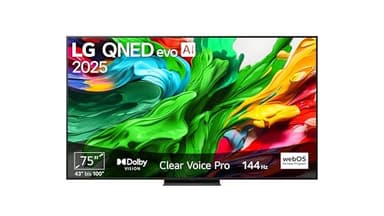 LG 75QNED86A6A TV 75 Zoll (190 cm) 4K QNED evo AI TV (α8 Gen2 4K AI Prozessor, webOS 25, 120Hz (VRR bis zu 144Hz)) [Modelljahr 2025]