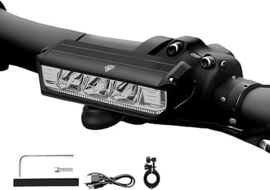 Monkey Home Fahrradlicht vorne 1000 Lux Design genau mittig am Lenker Superhelle LED Fahrradlampe, 2000 mAh Mobile Leistung, StVZO Standard für Erwachsene Straße, MTB Off-Road Radfahren Pendeln