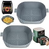 YQL Silikonform für Heißluftfritteuse Russell Hobbs 4L/ Philips 5000/2000-Serie, Heißluftfritteuse Zubehör Eckig, Air Fryer Silikon Einsatz für Ninja/Cosori/MEDION XL/Princess XXL/Tefal (3,5L-5,5L)
