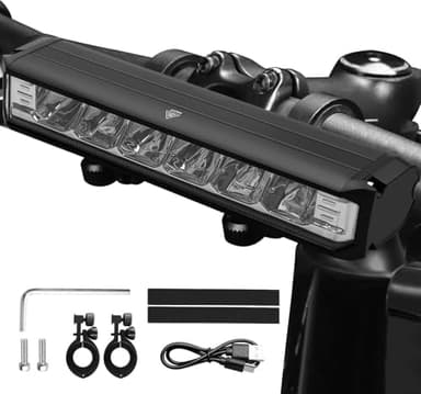 UYHGO 6 LED Fahrradlampe Vorne, 1400Lumen Fahrradlicht, Fahrrad Frontlicht mit 4000mAh Akku, Scheinwerfer Extrem Hell, Schwarz