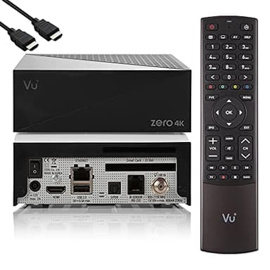VU Zero 4K - UHD HDR Sat Receiver mit 1x DVB-S2X Tuner, E2 Linux Smart Receiver, YouTube, CI + Kartenleser, HbbTV Mediathek, USB PVR Funktion + EasyMouse HDMI-Kabel