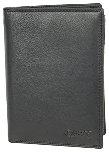 CA$H - Herren Brieftasche Pass- und Ausweishülle - Echt-Leder - Schwarz
